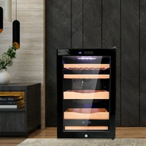 TCFUNDY 65L Electric Humidor Cigar Cooler W/Cedar Wood Shelves Cooling Digital Hygromete