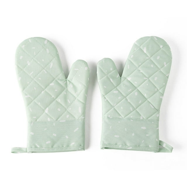 QualitChoice 1 Paire de Gants de Four en Polyester Mitaines Résistantes à la Chaleur pour Cuisine Micro-Ondes Vert 1Ensemble