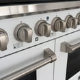 thumbnail image 6 of Akicon 48" Slide-in Freestanding Professional Style Gas Range with 6.7 cu. ft. Oven, 8 Burners, Convection Fan, Cast Iron Grates. White & Stainless Steel, 6 of 7