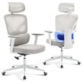 thumbnail image 1 of QinaQin Silla ergonómica de oficina de malla con respaldo alto, soporte lumbar ajustable, descansabrazos 3D, cabecera y reclinación para trabajo cómodo, 1 of 8