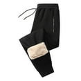 thumbnail image 3 of felwors Women's Fleece Lined High Waist Joggers - Zipper Pocket Warm Athletic Sweatpants Black, XXXXL, 3 of 8