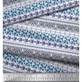 thumbnail image 3 of Soimoi Blue Crepe Silk Fabric Rose & Wild Animal Skin Patchwork Print Sewing Fabric BTY 42 Inch Wide, 3 of 3