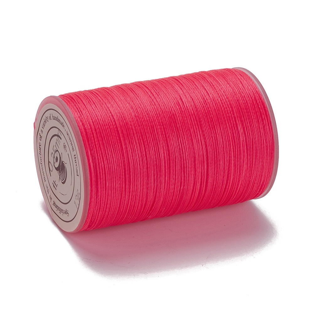 Round Waxed Polyester Thread String Micro Macrame Cord Twisted Cord for Leather Sewing Stitching Salmon 0.3-0.4mm 174.98 Yards(160m)/Roll