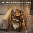 thumbnail image 4 of Side Table, Small Round End Table for Narrow and Small Space, 3-Tier Round Accent Couch Beside Table, Modern Side Table Corner Sofa Table Nightstand for Living Room Bedroom (Rustic Brown), 4 of 11