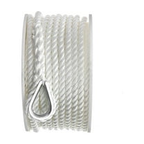Seachoice Anchor Line Rope, 3-Strand Twisted, White, Nylon, 3/8 In. X 100 Ft.