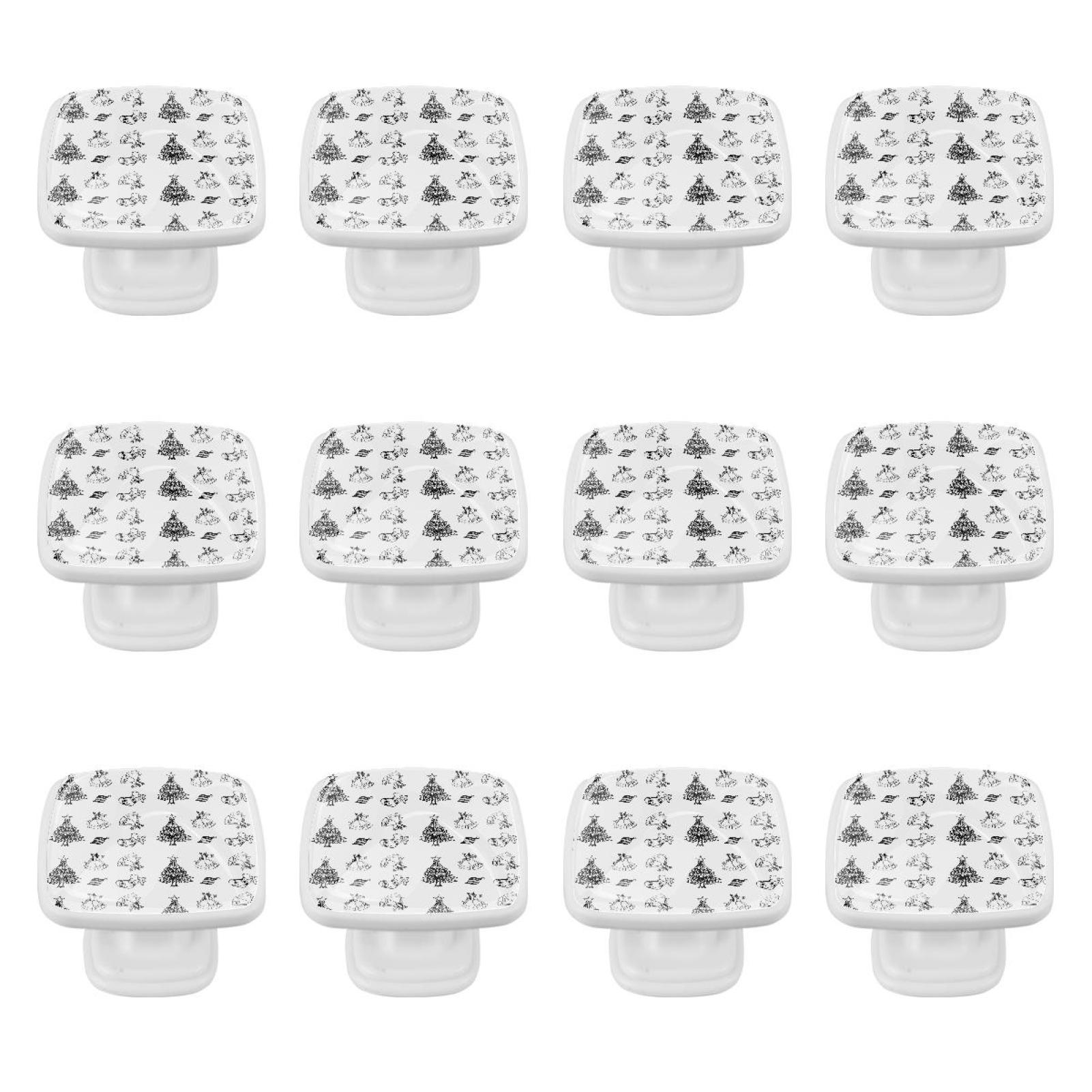 12 Pieces Drawer Pulls Handle Square Wardrobe Christmas Knobs