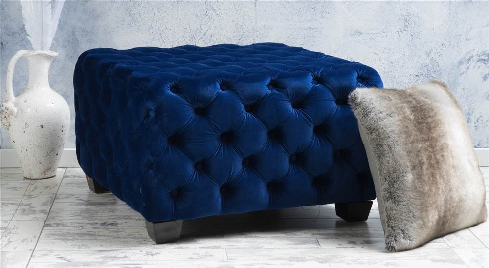 29 in. New Ottoman in Navy Blue