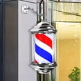 thumbnail image 3 of Poste de barbero Sunnimix giratorio Señal de tienda de peluquería 32cm rojo Azul y blanco, 3 of 7