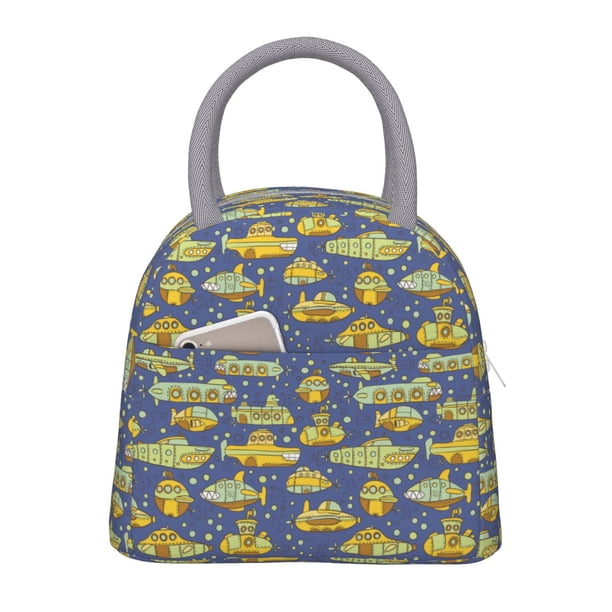Balery Cartoon Submarines Bolsa de Almuerzo para Mujeres, Caja de Almuerzo, Bolsa de Almuerzo Pequeña Impermeable, Tote de Almuerzo Reutilizable con Gran Capacidad