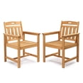 thumbnail image 4 of Ktaxon Fir Wood Dining Chair Accent Dining Chair with Vertical Slat Back Indoor Seating Teak, 4 of 8