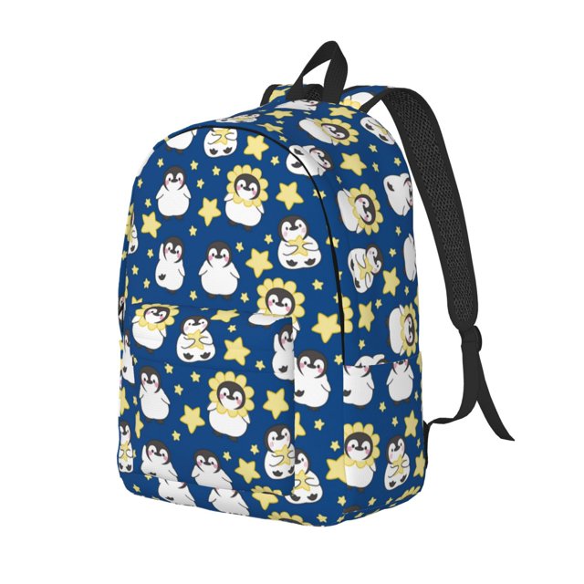 Easygdp Star Penguin Mochila de Lona Resistente para Laptop, Compatible con Laptops de 15 a 17 pulgadas, Ideal para Escuela, Trabajo y Viajes-Small