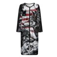 thumbnail image 3 of Yuyamidu Wolf Black Cat Long Gowns for Women Pajama Sleepwear Ladies Kimono Dress American Flag Long Sleeve Bathrobe for Girls Teens Casual Nightgown Size 4XL, 3 of 7