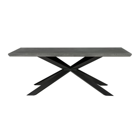 78-inch Wide Modern Dining Table in Dark Grey with Black Steel Base