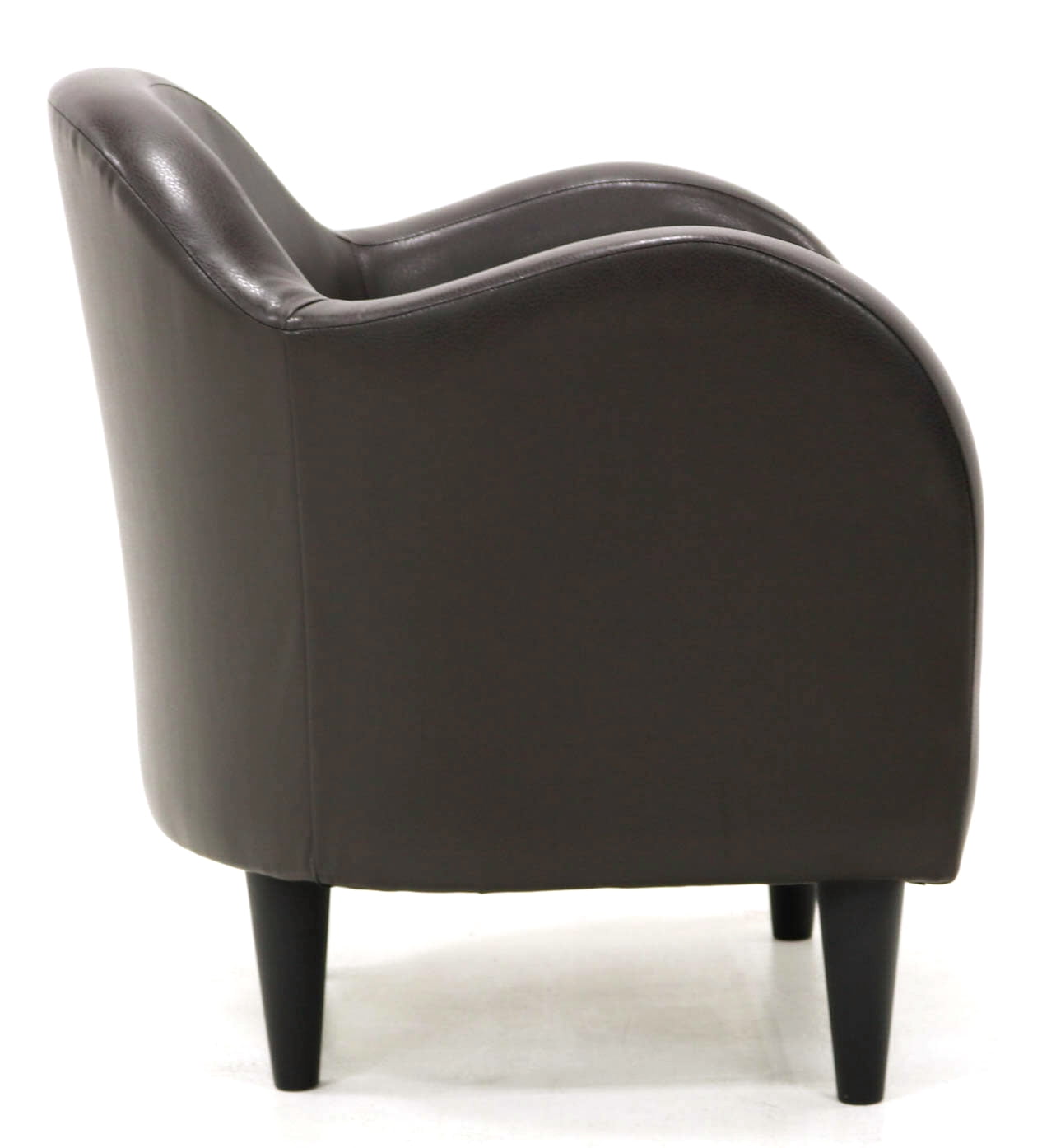 Fox Hill Trading Max Barrell Chair, Brown Faux Leather