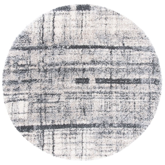 Safavieh  Fontana Shag Fritz Modern Abstract 2-inch Thick Rug 6'7" 6' Round,8' Round Indoor,Shag Round
