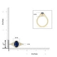 thumbnail image 5 of ANGARA Natural Claw-Set Oval 1.55 ct Blue Sapphire Split Shank Halo Ring in 14K Yellow Gold for Women (Size-8x6mm) | September Birthstone, Anniversary, Jewelry Gift for Women | Natural Sapphire Ring, 5 of 10