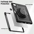 thumbnail image 4 of Decase for iPad Pro 11 Inch (2022/2021/ 2020/2018) Case,Rugged Shockproof Tablet Cover with 360° Rotating Hand Strap Foldable Hidden Stand,for iPad 11 (4th/ 3rd/ 2nd/ 1st) Generation,Black, 4 of 7