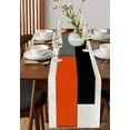 thumbnail image 2 of Hokiten Table Runners 48 Inches Long Dress Scarves, Modern Orange Beige Farmhouse Kitchen/Dining Table Runner, Short Coffee Tablerunners, Abstract Black Grey Color Blocks 13x48 Inch, 2 of 7