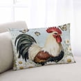 thumbnail image 2 of White Retro Rooster Throw Pillow Cover 20 x 30 Inch Decorative Pillow Cover Spring Floral Farmhouse Watercolor Lumbar Pillowcase Seasonal Rectangle Cushion Case for Couch Sofa Bed Living Room, 2 of 7