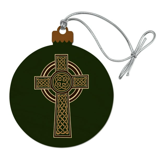 Celtic Christian Cross Irish Ireland Wood Christmas Tree Holiday