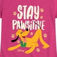 thumbnail image 3 of Disney Classics - Cats & Dogs - Stay Pawsitive  - Toddler And Youth Girls Short Sleeve Graphic T-Shirt, 3 of 5