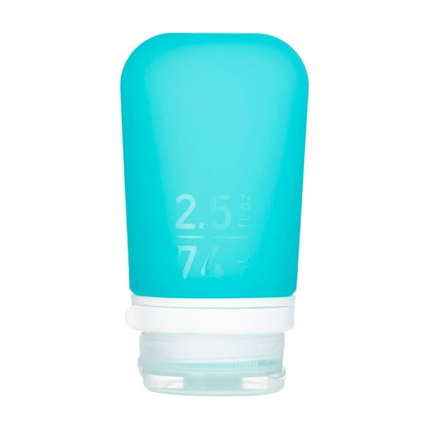 Botella de viaje humangear GoToob+, silicona recargable, 74 ml