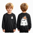 thumbnail image 2 of sdbrld Boys Halloween Ghost Print Clothes Trick or Treat Long Sleeve SweatClothes Boo Tee Top Tween Winter Clothes Black Sizes 9-10 Years, 2 of 9