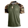 thumbnail image 3 of Havenx 250th Anniversary American Flag Print Polo Shirt for Men Short Sleeve Camo Shirt Button Lapel Golf Polos T-Shirts Patriotic Independence Day 4th Of July Causal Clothes,Camouflage Green 2XL, 3 of 4