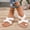 White, variant on KIJBLAE Women's Cross Strap Open Toe Flat Beach Sandals, Wide Width Lightweight Non Slip Casual Summer Slides White 41