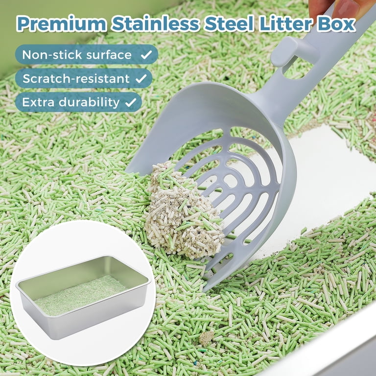 Pawz Road 304 Stainless Steel Litter Box with Flip-Top Lid photo 7