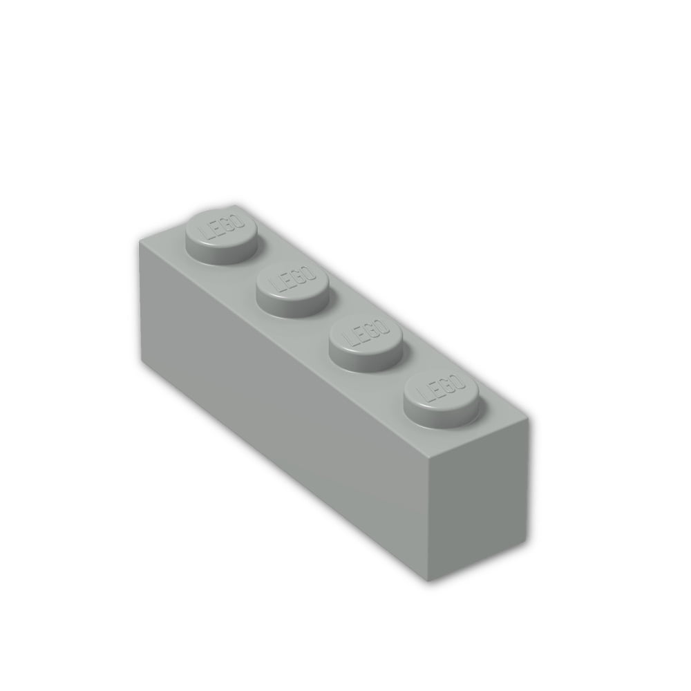 4 Solid Top Studs Used 1x4 Part# 3010 LOT of 4 Light Gray LEGO Building Bricks