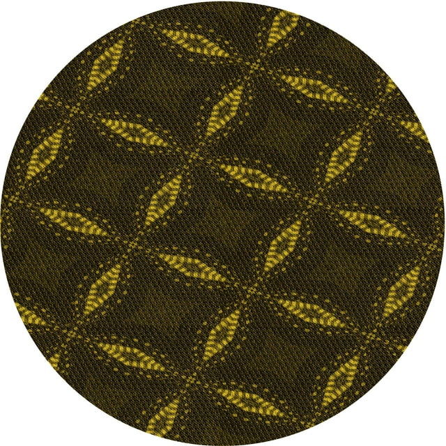 Ahgly Company Tapis d'Intérieur Lavables en Machine, Ronds, Transitionnels, Brun Bronze Foncé, Ronds de 8 Pi