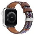 thumbnail image 1 of Watch Strap For Apple Watch Series 10 42mm 9 8 7 41mm SE 6 5 4 40mm 3 2 1 38mm Grid Leather Wool Wat, 1 of 4