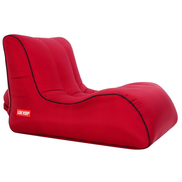 Soidarity Portable Lazy Air Lounge Chair Inflable Sleeping Camping Bed Beach Sofá Bolsa Deportes acuáticos vino rojo 60*70*55cm Soidarity HW5621-19