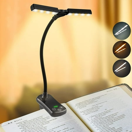 Lampe de lecture rechargeable pour livres, lumière LED pour lire au lit,  soin des yeux, luminosité réglable, 3 températures de couleur, autonomie de  plus de 20 heures, lampe de lecture USB pour lit