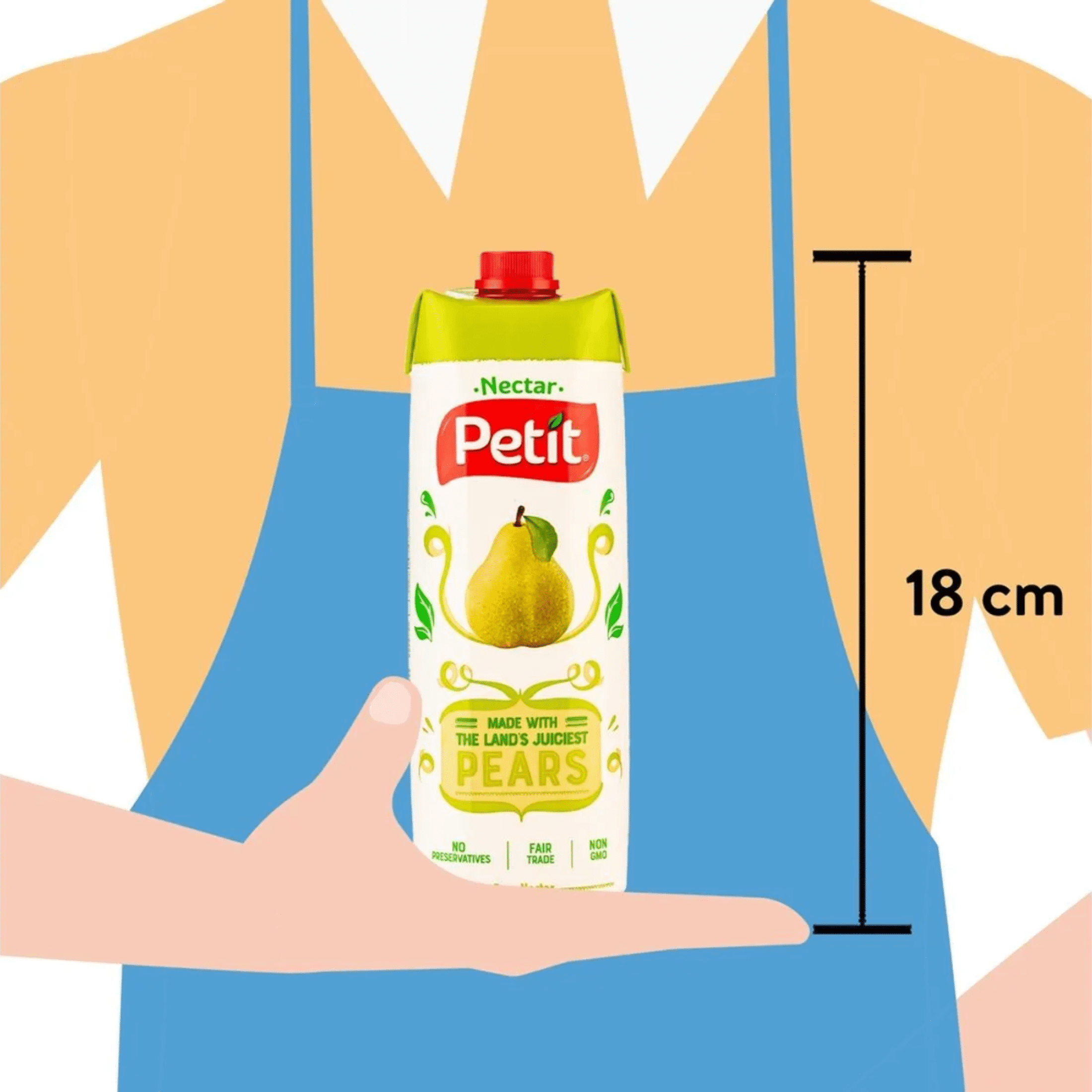 (4 pack) Petit Nectar Pear Juice 1 Liter, Creamy and Smoothy texture
