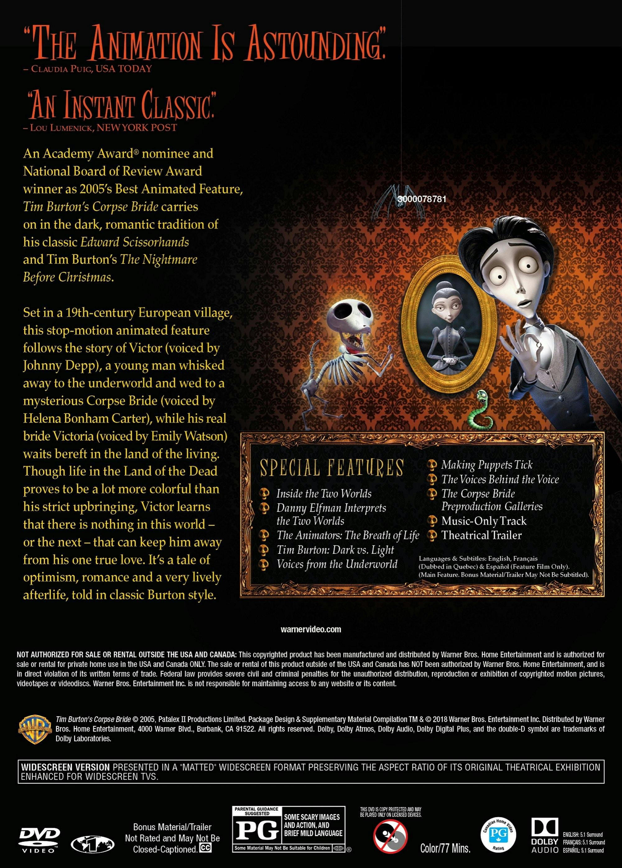 Tim Burton's Corpse Bride (DVD) - Walmart.com