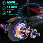 Mebike M8 Electric Scooter with Seat for Adults,35 MPH MAX Speed ,1200W Motor Foldable Escooter, 10 inch Street Tire,UL2272