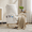 White, variant on Modern Accent Rocking Chair with 3 Side Pockets, Upholstered Rocker Glider Chair with Wood Legs and Footstool, Adjustable Backrest Rocker Armchair for Living Room, Nursery, Bedroom, Beige