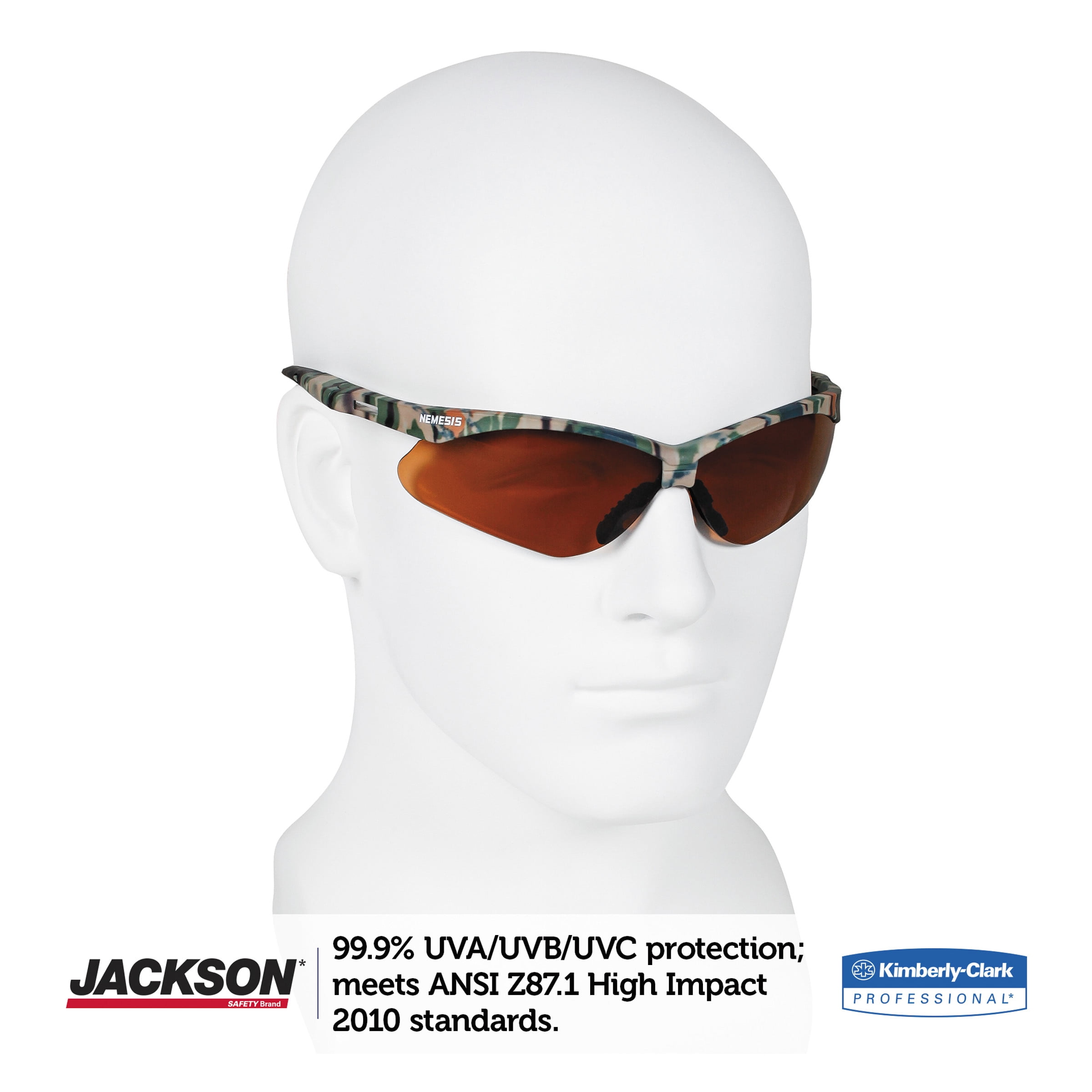 KleenGuard (formerly Jackson Safety) V30 Nemesis Safety Glasses (19644), Bronze Lenses with Camo Frame