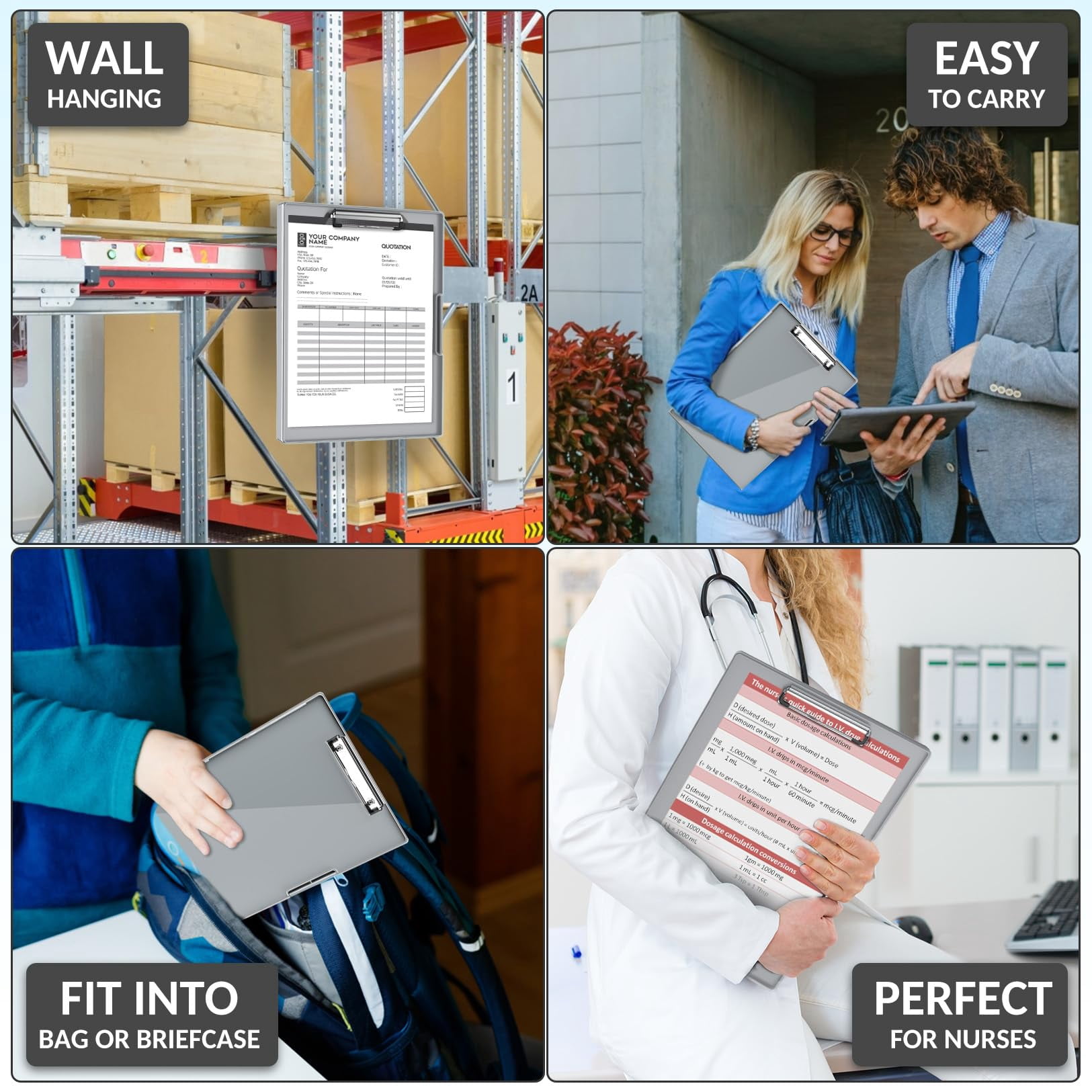 Clipboard With Storage  Heavy Duty Cleaview Clip Boards 8.5x11 Dual Dry Erase Plastic High Capacity Clipboards Folder For Teacher Nurse School & Office Supplies