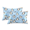 thumbnail image 2 of Winter Snowflake Penguin Pattern Pillowcase Queen Size 30''x20'' Satin Double-Sided Print Soft Wrinkle Resistant, 2 of 9