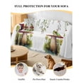 thumbnail image 4 of Mushroom Frogs Couch Cover Sofa Covers 3 Cushion Sectional Couch, Spring Floral Summer Eucalyptus Leaves Washable Sofa Covers Slipcover Sectional Sofa Cover, Furniture Protector 71"x150", 4 of 9