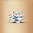 thumbnail image 5 of AeraVida Amazing Waves of Multi-Color Mother of Pearl Inlay Sterling Silver Beachwear Ring for Women Accessories Anniversary Jewelry Gift Ring Size - 9, 5 of 9