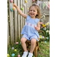 thumbnail image 6 of Cenuakty Little Girls 1T-6T Easter Outfits Adorable Cross Bunny Embroidery Sleeveless Square Neck Tank Tops and Plaid Shorts Set, 6 of 9