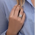 thumbnail image 2 of 925 Sterling Silver Ring With A White Round Cubic Zirconia CZ Prong, Hypoallergenic, Nickel and Lead-free, Artisan Handcrafted Designer collection, Made In Israel, 2 of 8