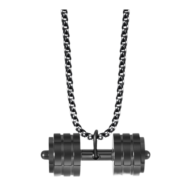 Colgante Con Mancuernas Para Hombre, Decoración Deportiva, Collar Creativo Para Fiestas Navideñas, Color Negro