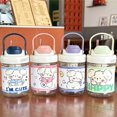 thumbnail image 3 of Cartoon student cute double drinking straw cup portable anti-scalding water cup, 3 of 4