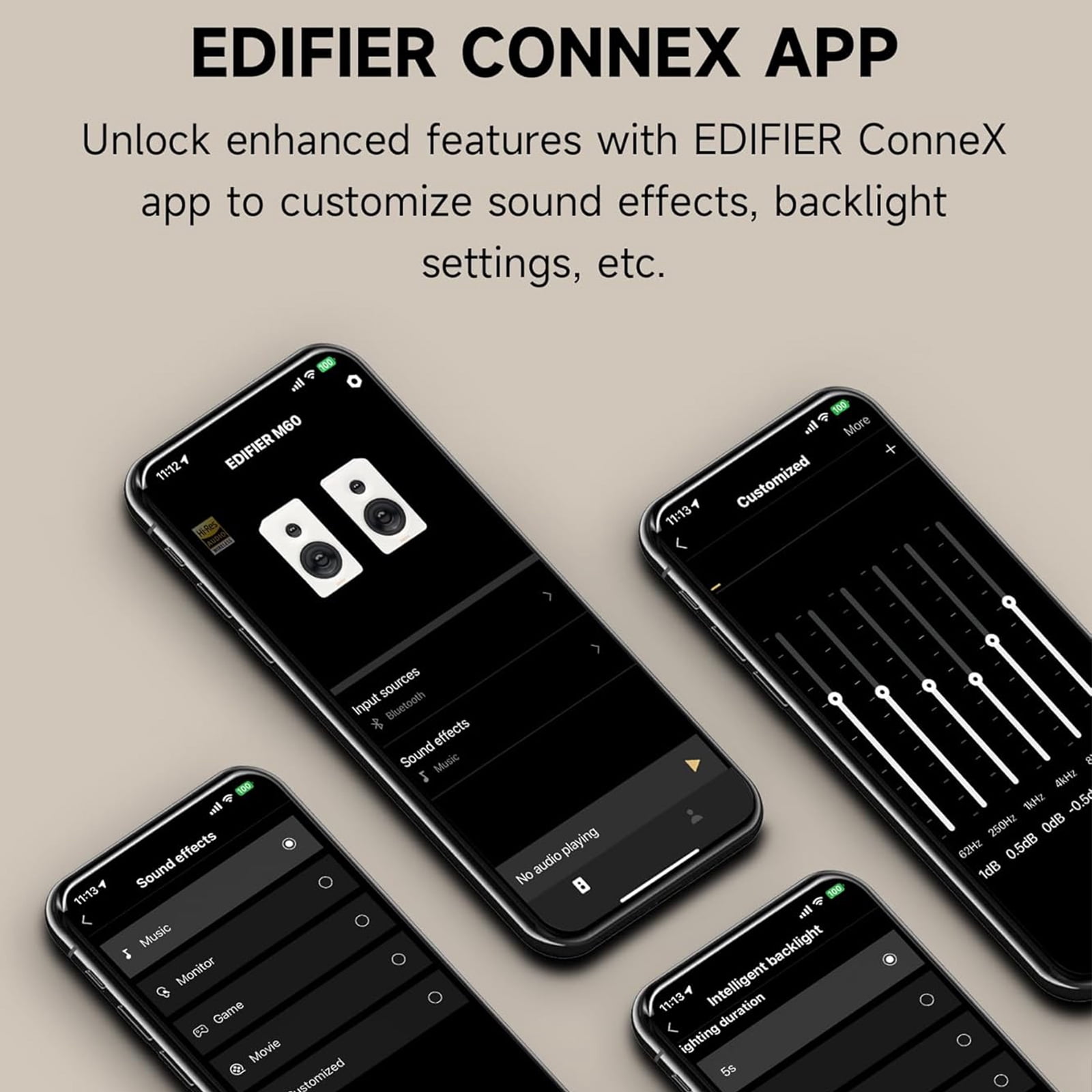 Edifier M60 Bluetooth Compact Desktop 2.0 Speakers- Hi Res - 66 Watts (Black)