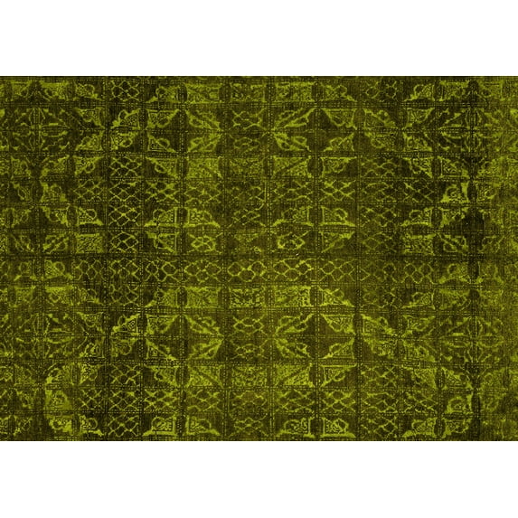 Ahgly Company Indoor Rectangle Abstract Yellow Modern Area Rugs, 2' x 5'